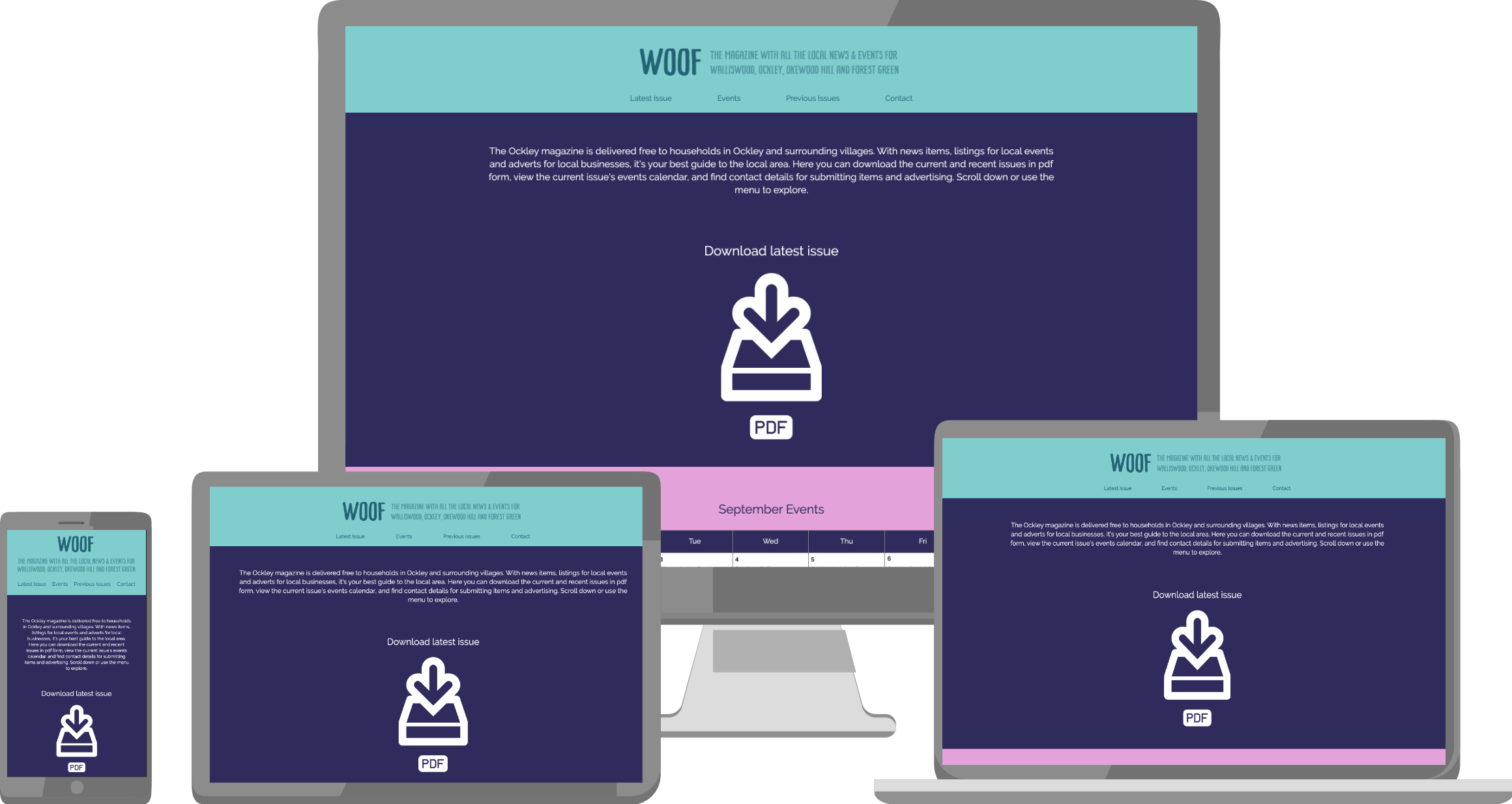Woof website on a variety of devices